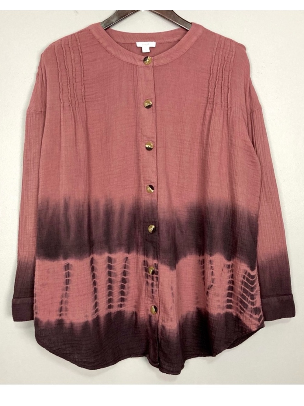 J. Jill PureJill Tie-Dyed Double-Cloth Tunic Top Women’s Size M Gauzy Cotton